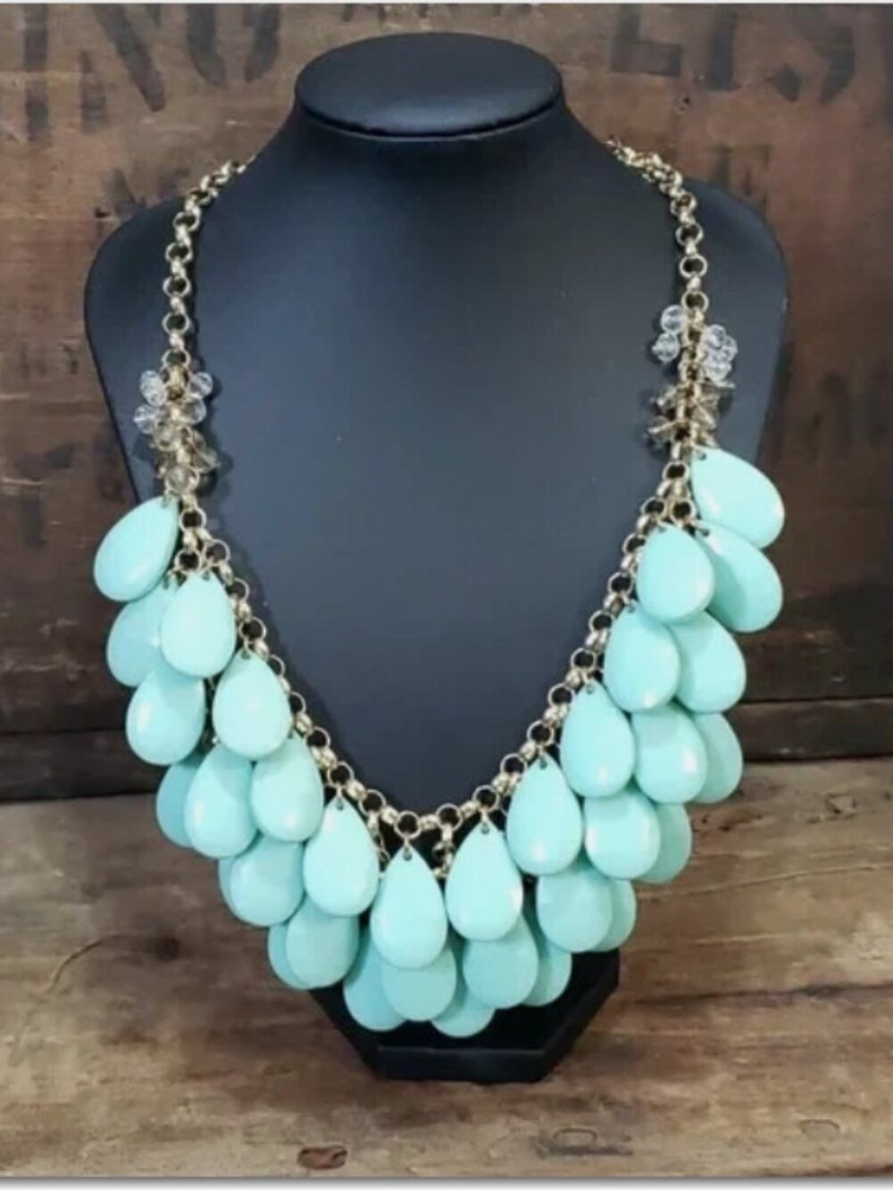 Costume Jewelry - Statement Necklace - Up to 24 Inches - Aqua Green